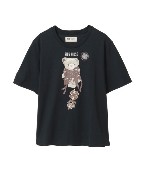 PINK HOUSE(ピンクハウス)の「テディ&ネコプリントカットソー(Tシャツ/カットソー・レディース・イエロー系その他2/ブラック系その他2/ピンク系その他/レッド系その他/イエロー系その他/パープル系その他/レッド系その他2/ピンク系その他2/ブラック系その他/パープル系その他2・フリー)」の2枚目の写真