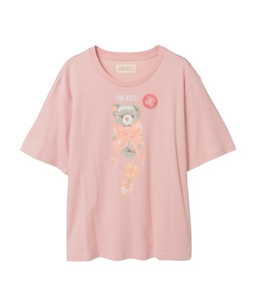 PINK HOUSE(ピンクハウス)の「テディ&ネコプリントカットソー(Tシャツ/カットソー・レディース・イエロー系その他2/ブラック系その他2/ピンク系その他/レッド系その他/イエロー系その他/パープル系その他/レッド系その他2/ピンク系その他2・フリー)」の1枚目の写真