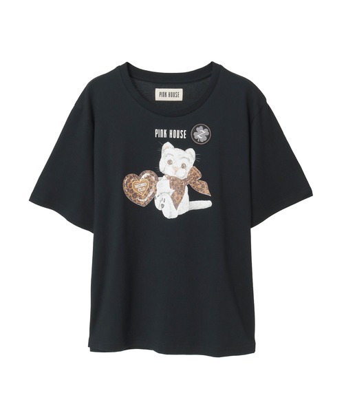 PINK HOUSE(ピンクハウス)の「テディ&ネコプリントカットソー(Tシャツ/カットソー・レディース・イエロー系その他2/ブラック系その他2/ピンク系その他/レッド系その他/イエロー系その他/パープル系その他/レッド系その他2/ピンク系その他2・フリー)」の2枚目の写真