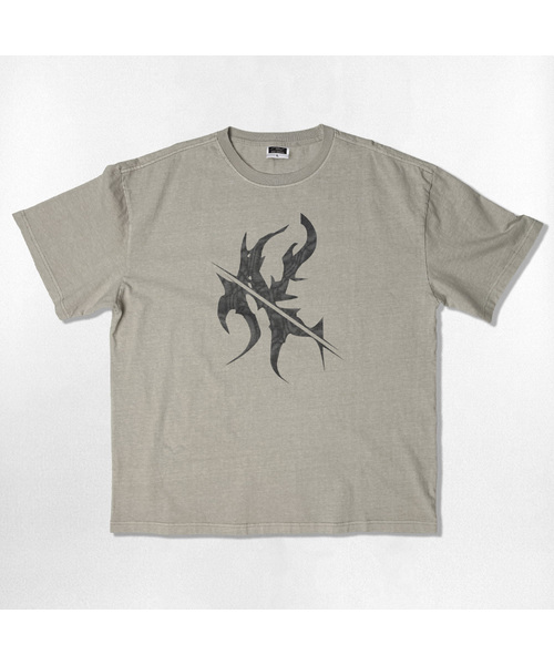 NOTUSUAL（ノットユージュアル）の「ビッグNノイズオーバーサイズピグメント半袖Tシャツ5カラー（Tシャツ/カットソー・レディース・スカイブルー/チャコールグレー/チャコール/グリーン/グレイッシュベージュ・LARGE/SMALL/MEDIUM/X-LARGE）」の3枚目の写真