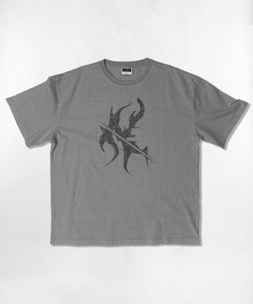 NOTUSUAL（ノットユージュアル）の「ビッグNノイズオーバーサイズピグメント半袖Tシャツ5カラー（Tシャツ/カットソー・レディース・スカイブルー/チャコールグレー/チャコール/グリーン/グレイッシュベージュ・LARGE/SMALL/MEDIUM/X-LARGE）」の6枚目の写真