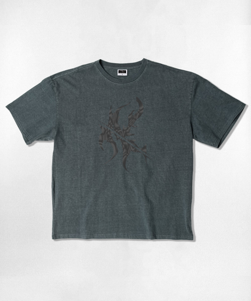 NOTUSUAL（ノットユージュアル）の「ビッグNノイズオーバーサイズピグメント半袖Tシャツ5カラー（Tシャツ/カットソー・レディース・スカイブルー/チャコールグレー/チャコール/グリーン/グレイッシュベージュ・LARGE/SMALL/MEDIUM/X-LARGE）」の7枚目の写真