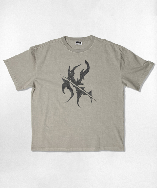 NOTUSUAL（ノットユージュアル）の「ビッグNノイズオーバーサイズピグメント半袖Tシャツ5カラー（Tシャツ/カットソー・レディース・スカイブルー/チャコールグレー/チャコール/グリーン/グレイッシュベージュ・LARGE/SMALL/MEDIUM/X-LARGE）」の8枚目の写真