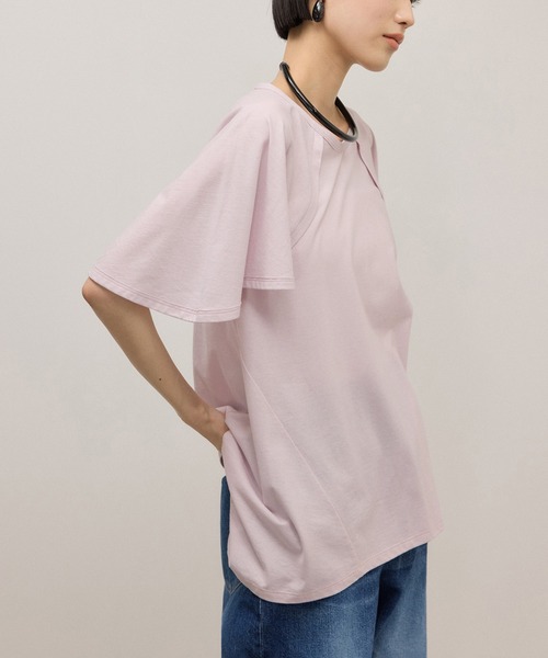 ADAM ET ROPE'(アダムエロペ)の「ランダムヘムライントップス(Tシャツ/カットソー・レディース・ブラック/ピンク/キナリ・FREE)」の8枚目の写真