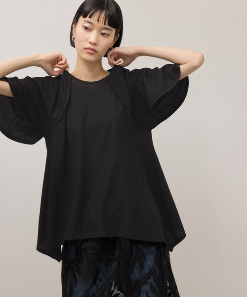 ADAM ET ROPE'(アダムエロペ)の「ランダムヘムライントップス(Tシャツ/カットソー・レディース・ブラック/ピンク/キナリ・FREE)」の13枚目の写真