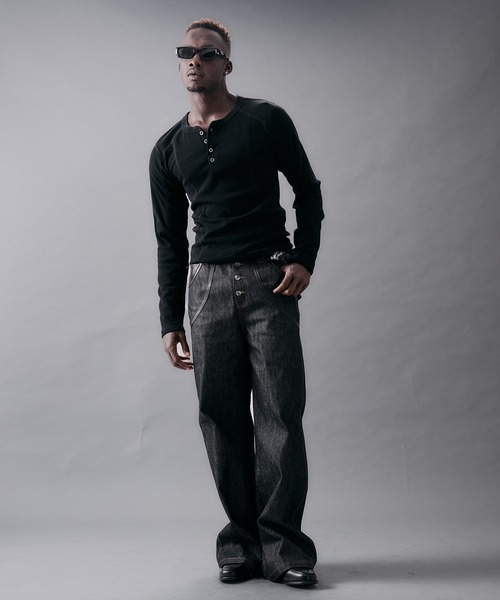 ANDER HUNK(アンダーハンク)の「"KAIHARA" Rigid Wide Straight Denim/”カイハラ”リジットワイドストレートデニム(デニムパンツ・メンズ・ブラック・MEDIUM/SMALL/LARGE)」の21枚目の写真