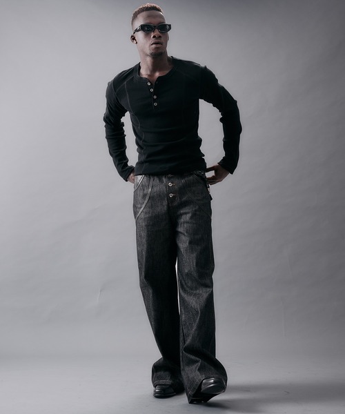 ANDER HUNK(アンダーハンク)の「"KAIHARA" Rigid Wide Straight Denim/”カイハラ”リジットワイドストレートデニム(デニムパンツ・メンズ・ブラック・MEDIUM/SMALL/LARGE)」の22枚目の写真