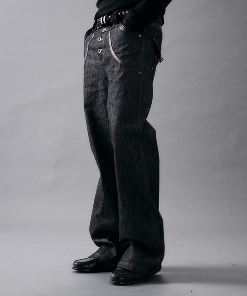ANDER HUNK(アンダーハンク)の「"KAIHARA" Rigid Wide Straight Denim/”カイハラ”リジットワイドストレートデニム(デニムパンツ・メンズ・ブラック・MEDIUM/SMALL/LARGE)」の13枚目の写真