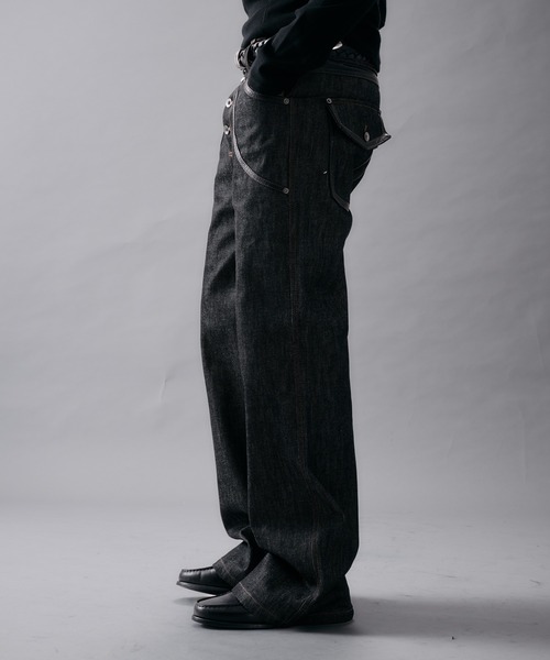 ANDER HUNK(アンダーハンク)の「"KAIHARA" Rigid Wide Straight Denim/”カイハラ”リジットワイドストレートデニム(デニムパンツ・メンズ・ブラック・MEDIUM/SMALL/LARGE)」の14枚目の写真
