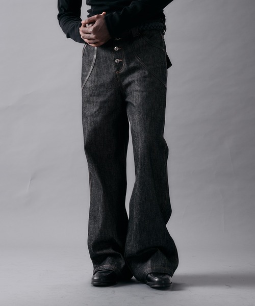 ANDER HUNK(アンダーハンク)の「"KAIHARA" Rigid Wide Straight Denim/”カイハラ”リジットワイドストレートデニム(デニムパンツ・メンズ・ブラック・MEDIUM/SMALL/LARGE)」の18枚目の写真