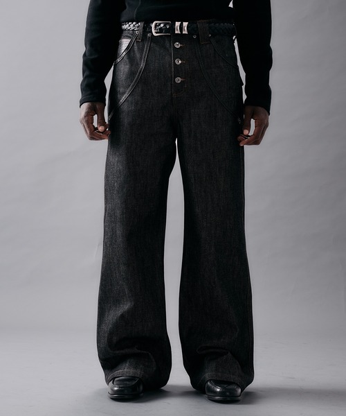 ANDER HUNK(アンダーハンク)の「"KAIHARA" Rigid Wide Straight Denim/”カイハラ”リジットワイドストレートデニム(デニムパンツ・メンズ・ブラック・MEDIUM/SMALL/LARGE)」の10枚目の写真