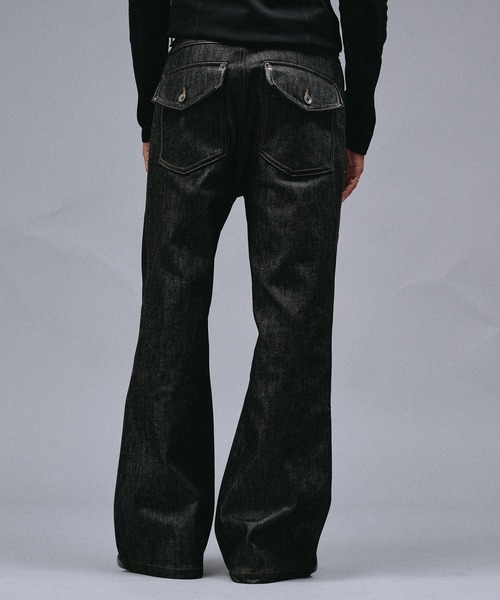ANDER HUNK(アンダーハンク)の「"KAIHARA" Rigid Wide Straight Denim/”カイハラ”リジットワイドストレートデニム(デニムパンツ・メンズ・ブラック・MEDIUM/SMALL/LARGE)」の6枚目の写真
