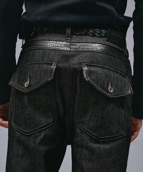 ANDER HUNK(アンダーハンク)の「"KAIHARA" Rigid Wide Straight Denim/”カイハラ”リジットワイドストレートデニム(デニムパンツ・メンズ・ブラック・MEDIUM/SMALL/LARGE)」の7枚目の写真