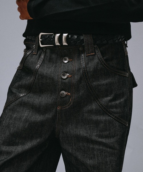 ANDER HUNK(アンダーハンク)の「"KAIHARA" Rigid Wide Straight Denim/”カイハラ”リジットワイドストレートデニム(デニムパンツ・メンズ・ブラック・MEDIUM/SMALL/LARGE)」の8枚目の写真