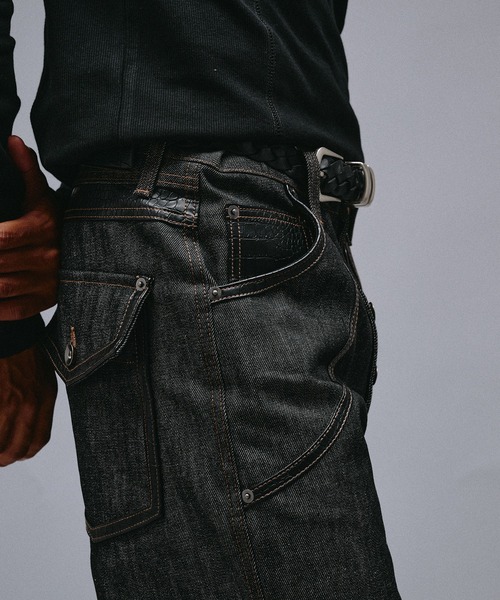 ANDER HUNK(アンダーハンク)の「"KAIHARA" Rigid Wide Straight Denim/”カイハラ”リジットワイドストレートデニム(デニムパンツ・メンズ・ブラック・MEDIUM/SMALL/LARGE)」の9枚目の写真