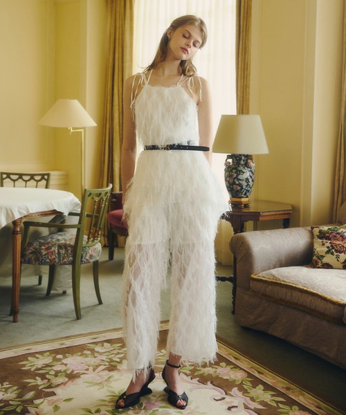 EIMY ISTOIRE(エイミーイストワール)の「PLUME PANTS(その他パンツ・レディース・ホワイト/ブラック・F)」の3枚目の写真