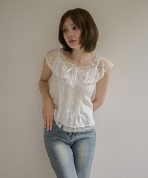 Lace collar ruby tops / レースカラールビートップス
