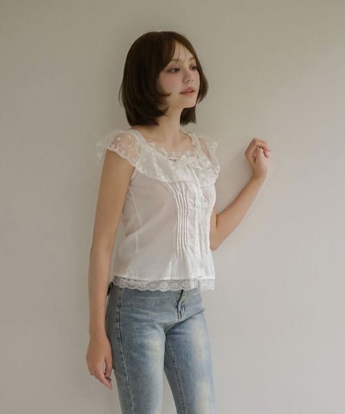 M DOLLY(エムドリー)の「Lace collar ruby tops / レースカラールビートップス(シャツ/ブラウス・レディース・ホワイト・S/M)」の10枚目の写真