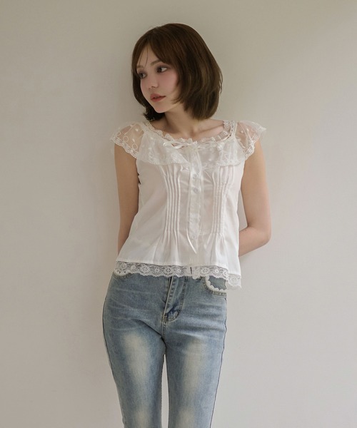 M DOLLY(エムドリー)の「Lace collar ruby tops / レースカラールビートップス(シャツ/ブラウス・レディース・ホワイト・S/M)」の11枚目の写真