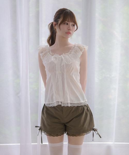 M DOLLY(エムドリー)の「Lace collar ruby tops / レースカラールビートップス(シャツ/ブラウス・レディース・ホワイト・S/M)」の4枚目の写真
