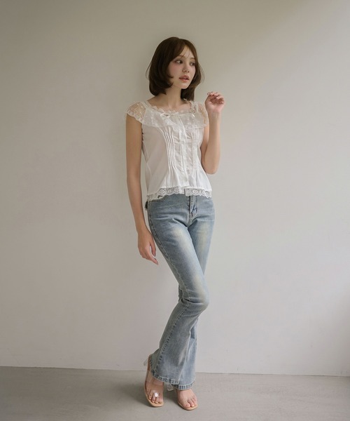 M DOLLY(エムドリー)の「Lace collar ruby tops / レースカラールビートップス(シャツ/ブラウス・レディース・ホワイト・S/M)」の6枚目の写真