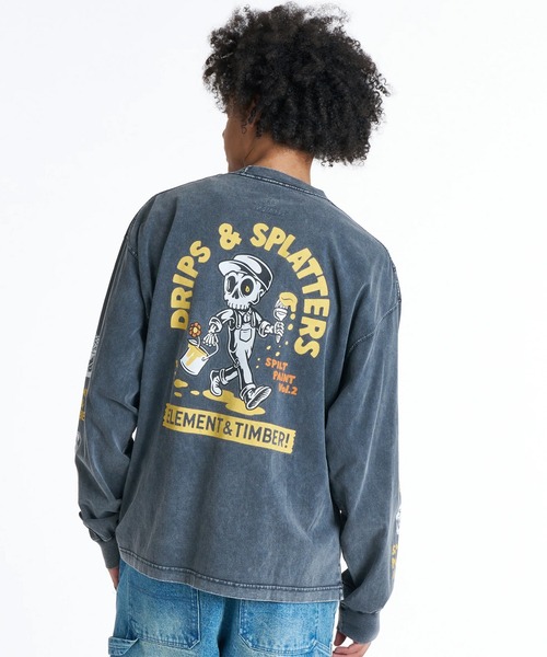 ELEMENT(エレメント)の「ELEMENT/エレメント TIMBER!コラボ ロンT BG022050(Tシャツ/カットソー・メンズ・ブラック系その他2/ブラック系その他4/ブラック系その他・L/M/XL)」の2枚目の写真