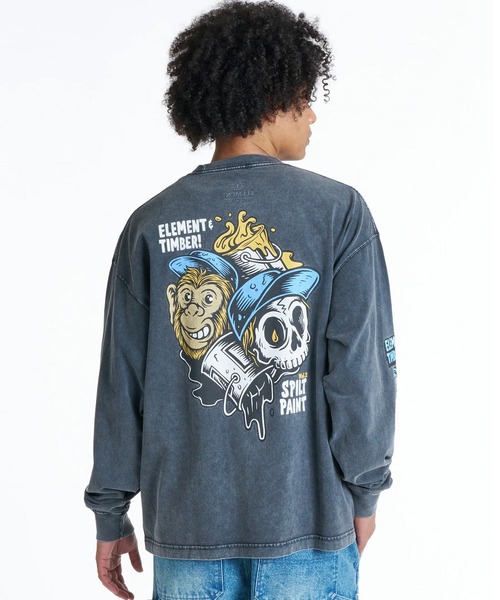 ELEMENT(エレメント)の「ELEMENT/エレメント TIMBER!コラボ ロンT BG022050(Tシャツ/カットソー・メンズ・ブラック系その他2/ブラック系その他4/ブラック系その他・L/M/XL)」の3枚目の写真