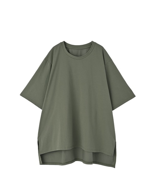 STYLE DELI（スタイルデリ）の「【BLK001】ゆったりシルエット五分袖ドルマンTシャツ（Tシャツ/カットソー・レディース・グリーン/ブラック/ホワイト・FREE）」の13枚目の写真