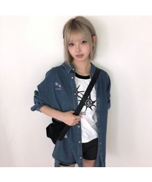 カイレンデニムポケット長袖シャツ男女共用