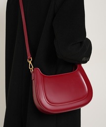 【 NiiNa / ニーナ 】高品質牛革2WAYグロッシーハーフムーンショルダーバッグ