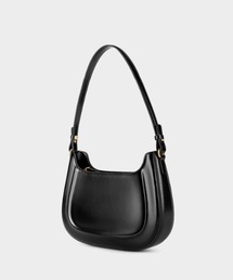 【 NiiNa / ニーナ 】高品質牛革2WAYグロッシーハーフムーンショルダーバッグ