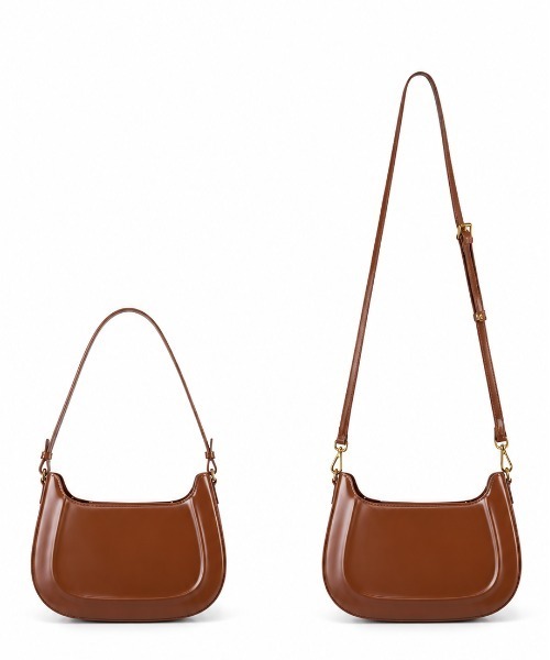 NiiNa(ニーナ)の「【 NiiNa / ニーナ 】高品質牛革2WAYグロッシーハーフムーンショルダーバッグ(ショルダーバッグ・レディース・レッド/ブラック・FREE)」の17枚目の写真