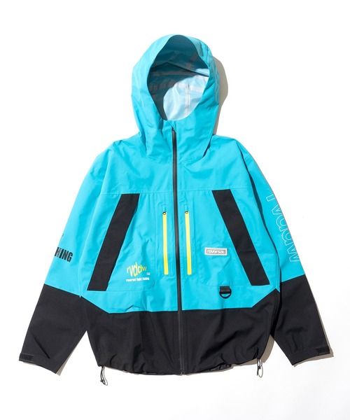 reversal.dogi.design.works（リバーサル・ドーギ・デザイン・ワークス）の「＜reversal/リバーサル＞FIGHT FISHING WATER PROOF SET UP（セットアップ・メンズ・ブラック/ターコイズブルー・M/L/XL）」の11枚目の写真