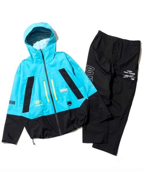 reversal.dogi.design.works（リバーサル・ドーギ・デザイン・ワークス）の「＜reversal/リバーサル＞FIGHT FISHING WATER PROOF SET UP（セットアップ・メンズ・ブラック/ターコイズブルー・M/L/XL）」の10枚目の写真
