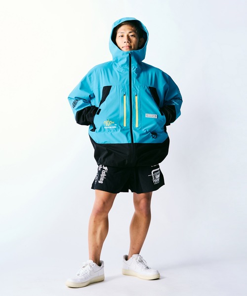 reversal.dogi.design.works（リバーサル・ドーギ・デザイン・ワークス）の「＜reversal/リバーサル＞FIGHT FISHING WATER PROOF SET UP（セットアップ・メンズ・ブラック/ターコイズブルー・M/L/XL）」の19枚目の写真