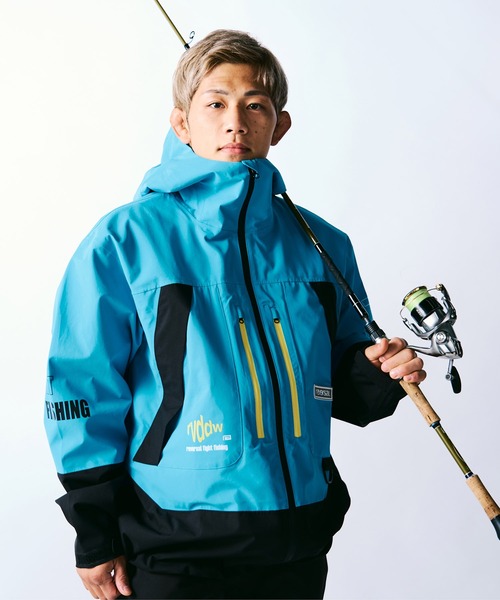 reversal.dogi.design.works（リバーサル・ドーギ・デザイン・ワークス）の「＜reversal/リバーサル＞FIGHT FISHING WATER PROOF SET UP（セットアップ・メンズ・ブラック/ターコイズブルー・M/L/XL）」の21枚目の写真