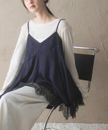 URBAN RESEARCH ROSSO WOMEN | レースヘムデザインサテンキャミソール(キャミソール)