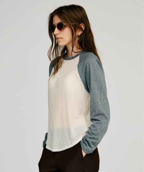 PRANK PROJECT(プランクプロジェクト)の「【2026Autumn Pre-Order】カシミヤシルクラグランロンTEE / Cashmere Silk Raglan Long Sleeve T-Shirt(Tシャツ/カットソー・レディース・ブルー/ネイビー/グレー・FREE)」の10枚目の写真