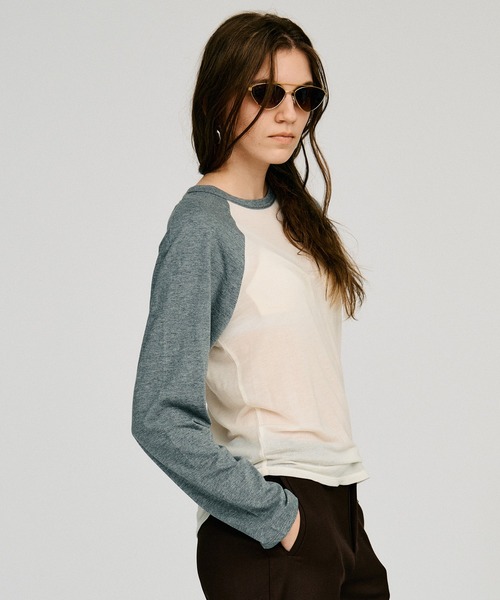 PRANK PROJECT(プランクプロジェクト)の「【2026Autumn Pre-Order】カシミヤシルクラグランロンTEE / Cashmere Silk Raglan Long Sleeve T-Shirt(Tシャツ/カットソー・レディース・ブルー/ネイビー/グレー・FREE)」の12枚目の写真