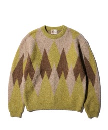 TOWNCRAFT / タウンクラフト MOHAIR SHAGGY JACQUARD CREW SWEATER モヘア シャギー ジャガード クルーセーター