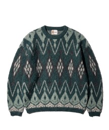 TOWNCRAFT / タウンクラフト MOHAIR SHAGGY JACQUARD CREW SWEATER モヘア シャギー ジャガード クルーセーター