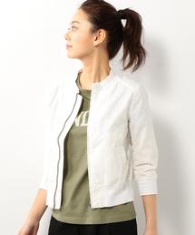 coen | コットンリネンショートブルゾン(ブルゾン)