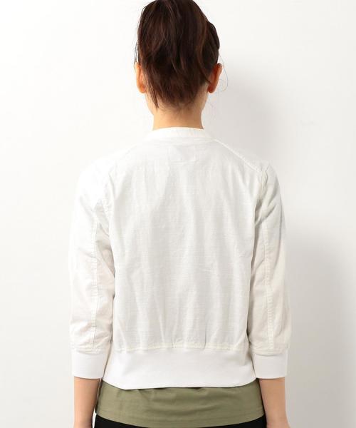 coen(コーエン)の「コットンリネンショートブルゾン(ブルゾン・レディース・ホワイト/オリーブ・LARGE/MEDIUM)」の16枚目の写真