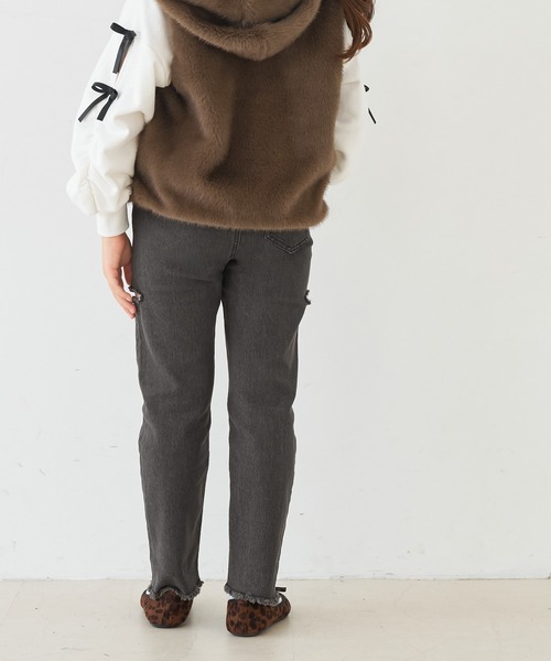 coca(coca)(コカ)の「キッズ デニムサイドカットパンツ(デニムパンツ・キッズ・ブルー/ブラック・120/130/140/150)」の7枚目の写真