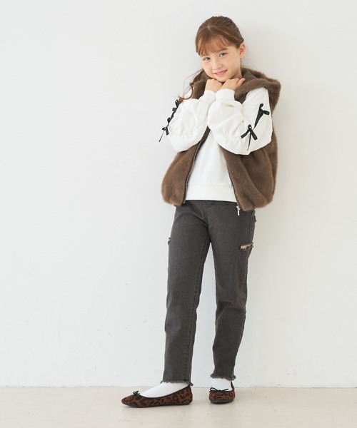 coca(coca)(コカ)の「キッズ デニムサイドカットパンツ(デニムパンツ・キッズ・ブルー/ブラック・120/130/140/150)」の8枚目の写真