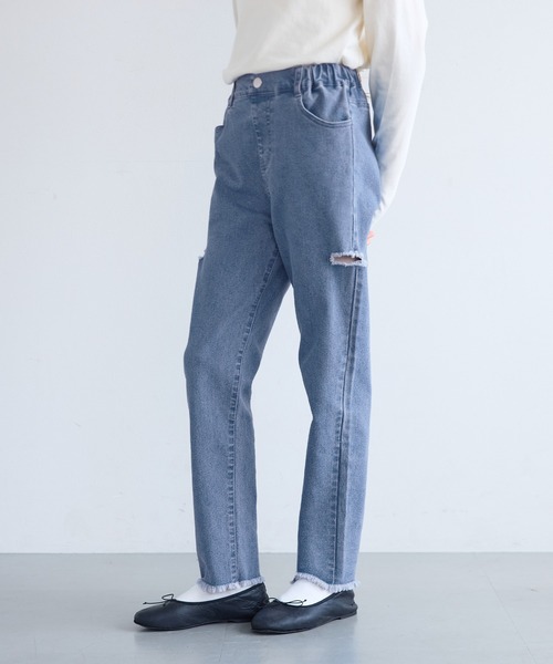coca(coca)(コカ)の「キッズ デニムサイドカットパンツ(デニムパンツ・キッズ・ブルー/ブラック・120/130/140/150)」の9枚目の写真