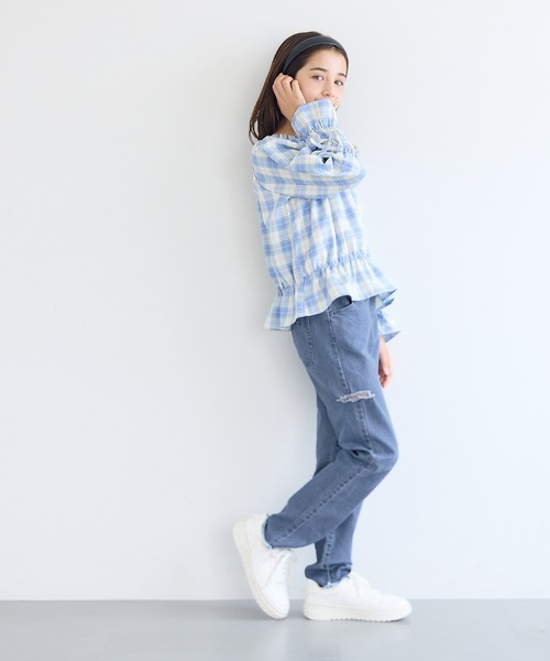 coca(coca)(コカ)の「キッズ デニムサイドカットパンツ(デニムパンツ・キッズ・ブルー/ブラック・120/130/140/150)」の13枚目の写真