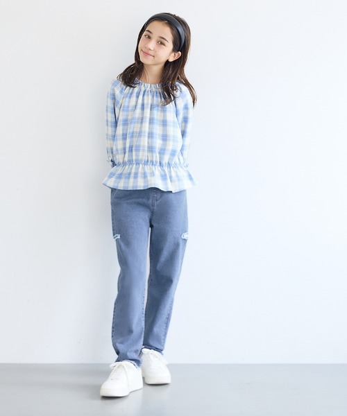 coca(coca)(コカ)の「キッズ デニムサイドカットパンツ(デニムパンツ・キッズ・ブルー/ブラック・120/130/140/150)」の14枚目の写真
