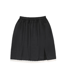 lotsyou_Alyssa Satin Skirt Black