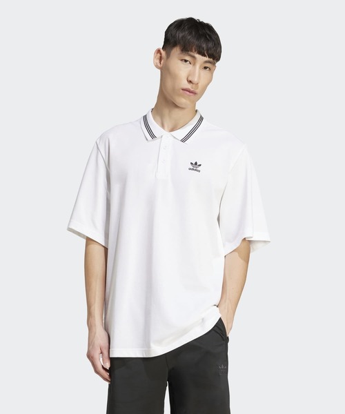 adidas(アディダス)の「アディダス アディカラー ルーズフィット ポロシャツ / アディダスオリジナルス adidas Originals(Tシャツ/カットソー・メンズ・ホワイト・X-SMALL/3XL/LARGE/MEDIUM/XX-SMALL/X-LARGE/SMALL/XX-LARGE)」の1枚目の写真